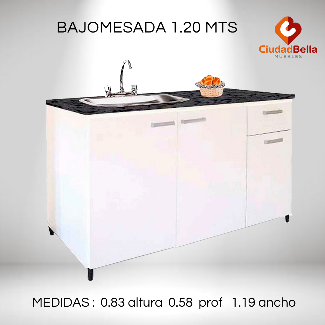 Bajo mesada 1.20 mts Mod 3005 platinum