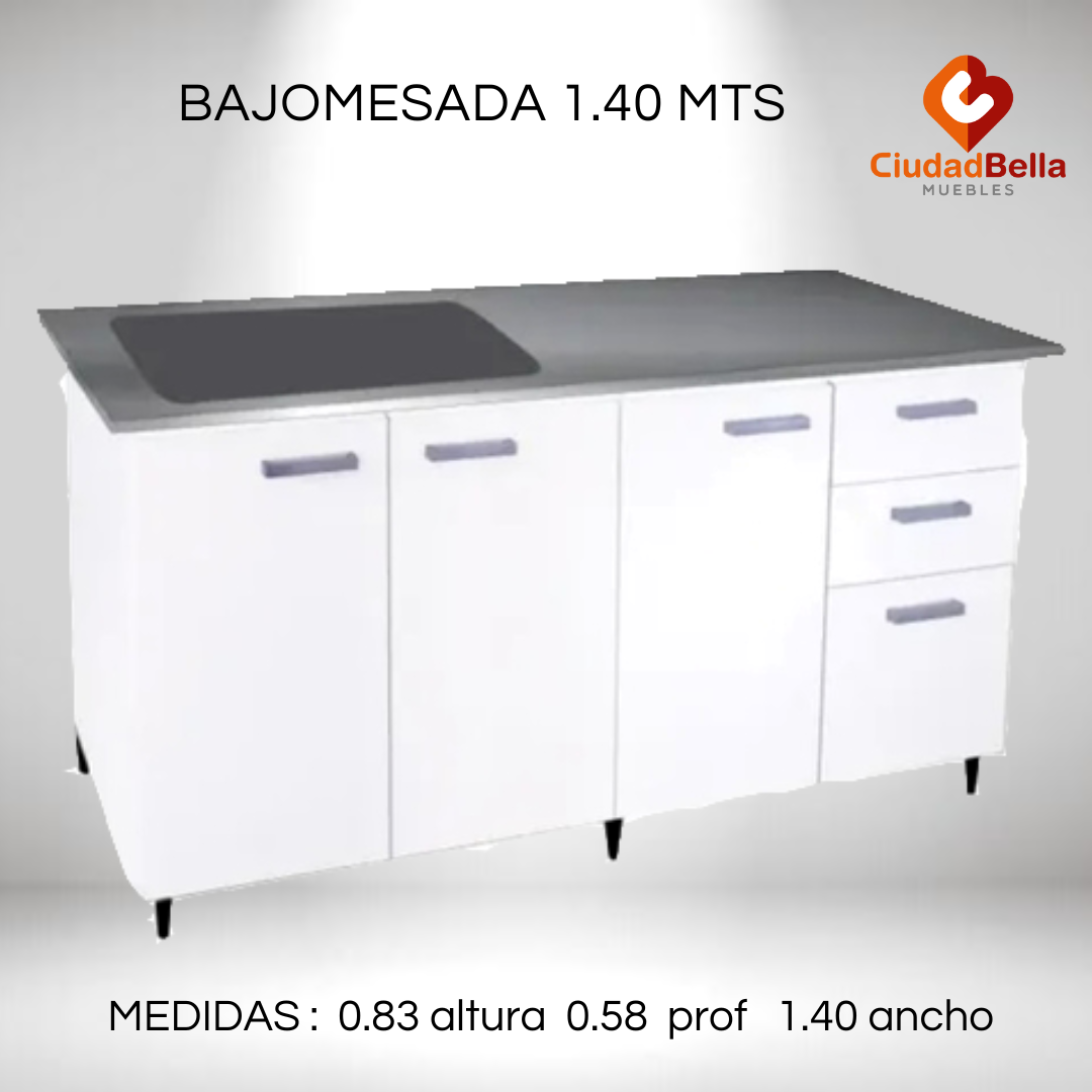 Bajo Mesada 1.40 mts Mod 3006 platinum