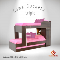 Cama Cucheta Triple Mod 954 platinum
