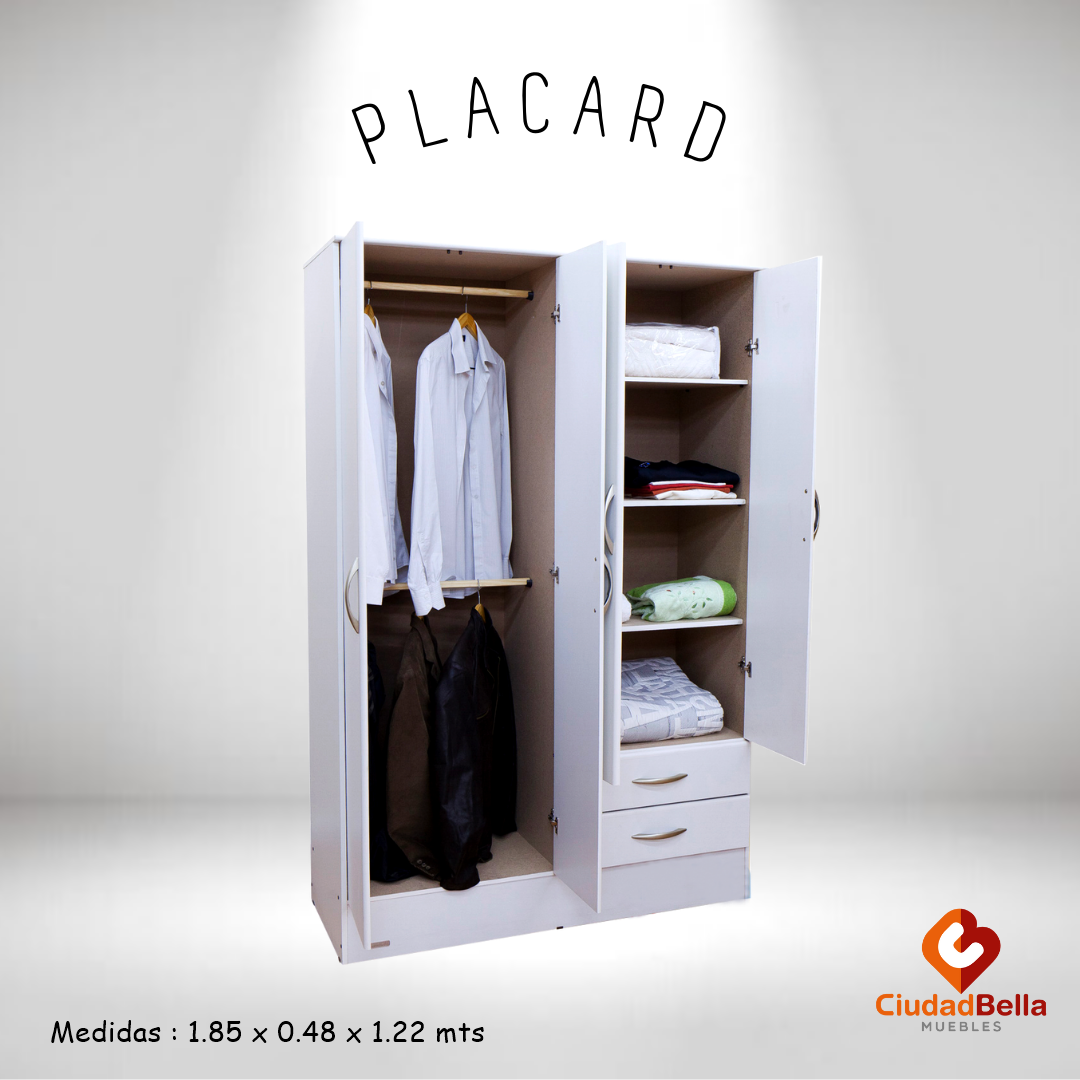 Placard 4 ptas 2 cajones Mod 914 platinum