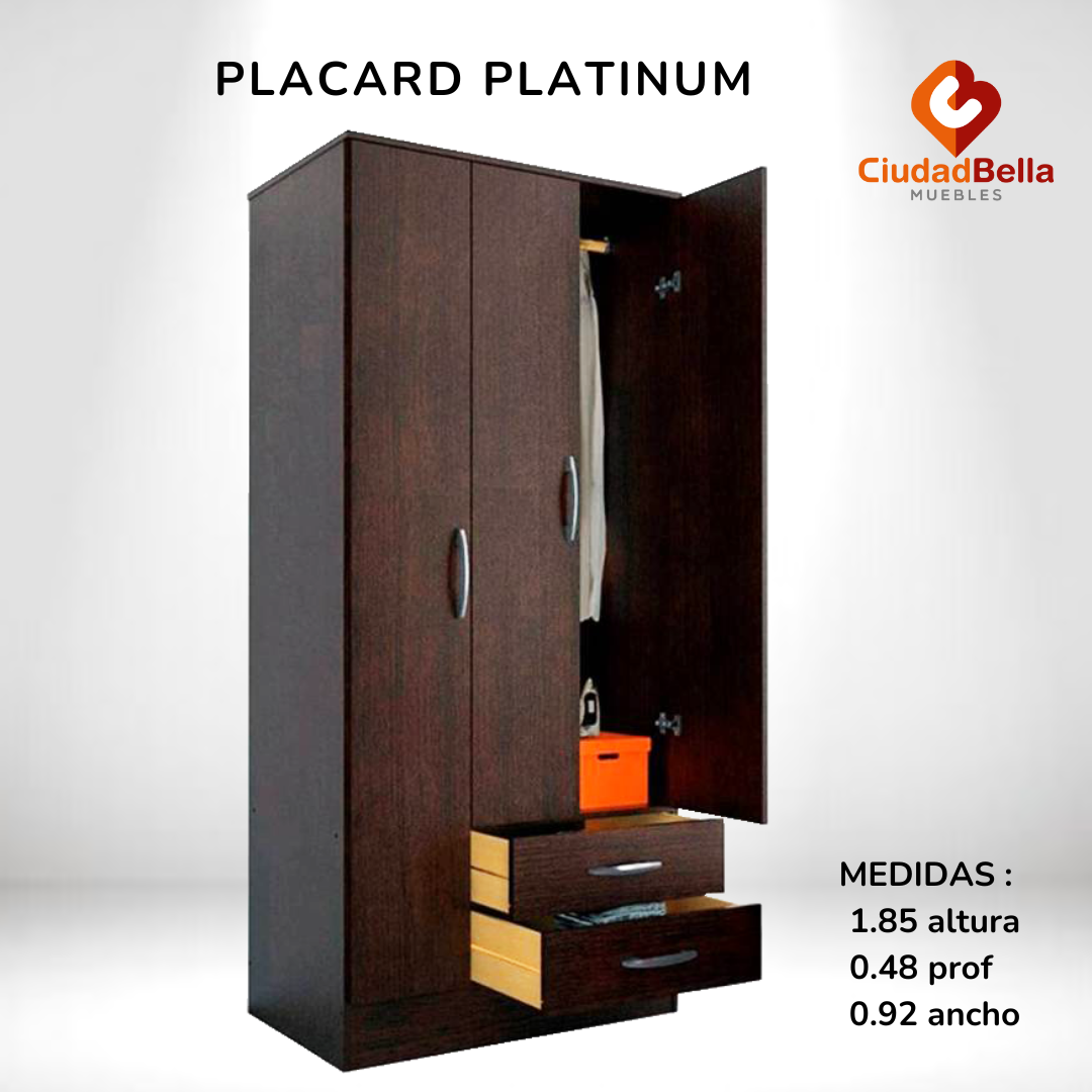 Placard 3 ptas 2 cajones Mod 913 platinum