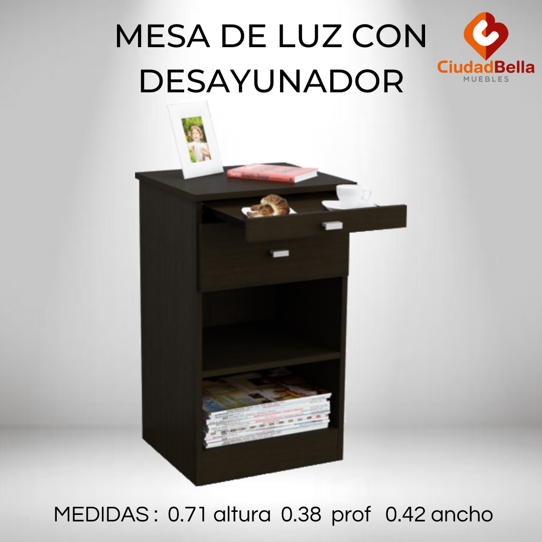MESA DE LUZ CON DESAYUNADOR