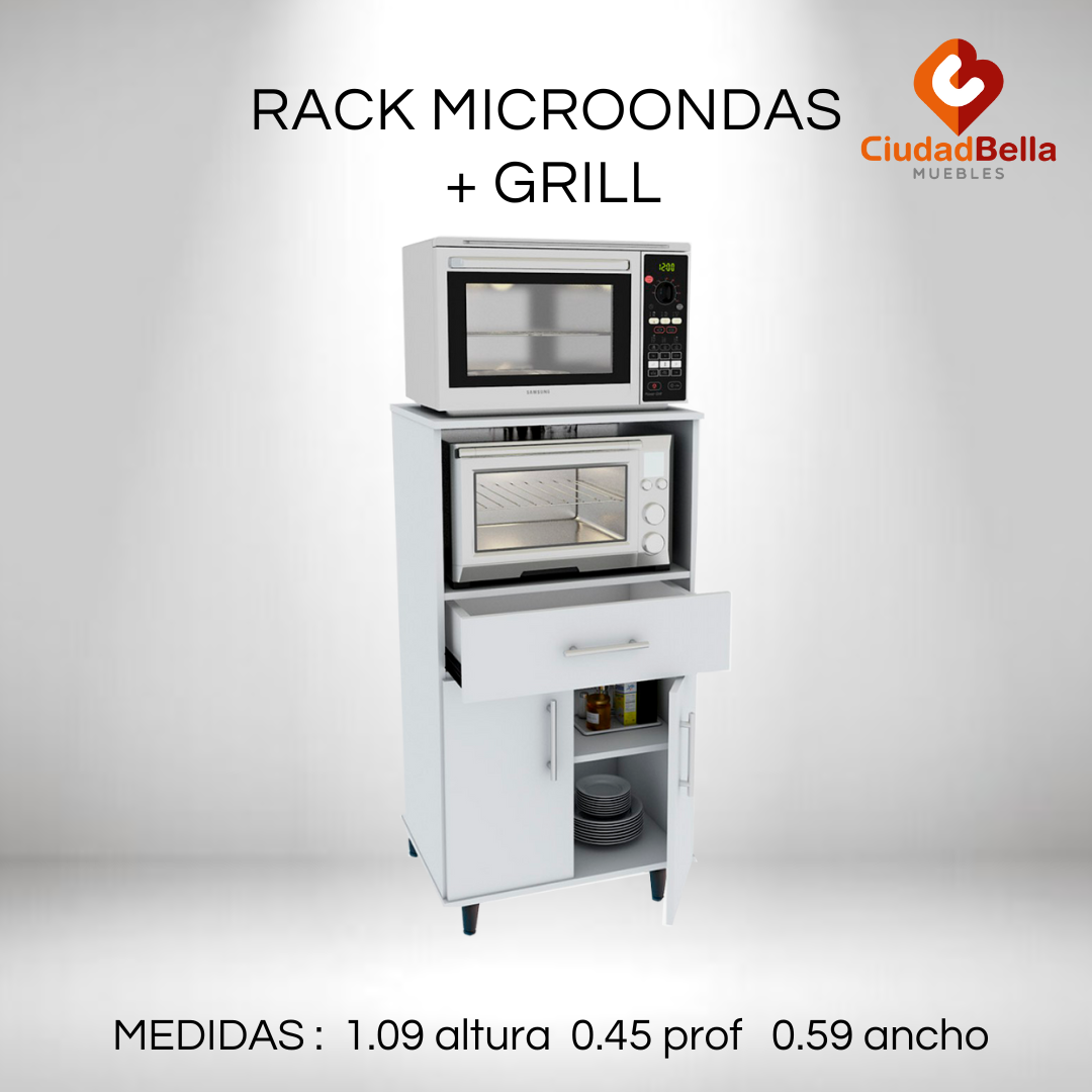 Rack Mesa Microondas + Grill Centro Estant G11BL
