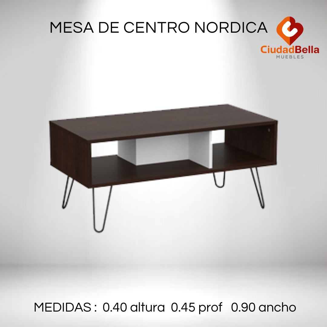 Mesa Ratona Nórdica Melamina Mesa Centro Diseño Moderno