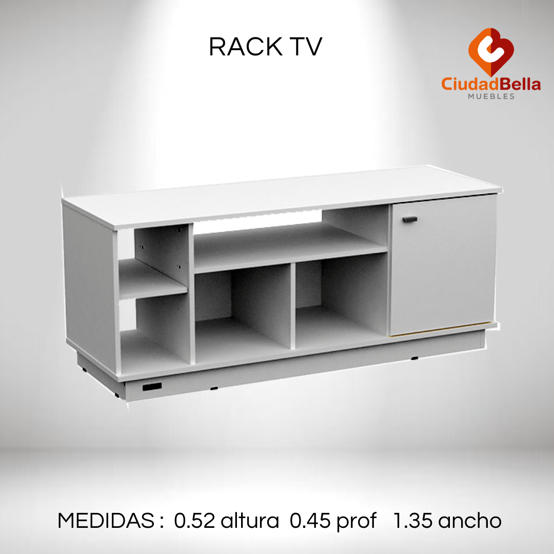 Rack Mueble De Tv Led Dakar Melamina Moderno