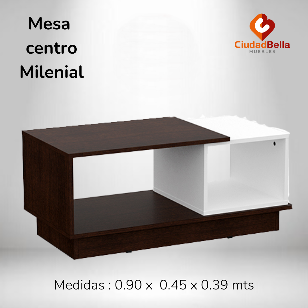 Mesa De Centro Ratona Diseño Moderno Auxiliar Melamina