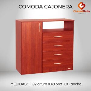 COMODA CAJONERA 4 CAJONES 1 PUERTA