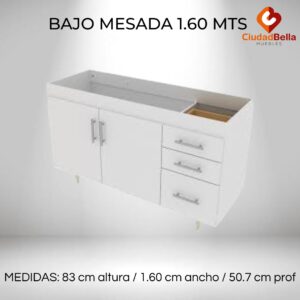 BAJO MESADA 1.60 MTS CENTRO ESTANT